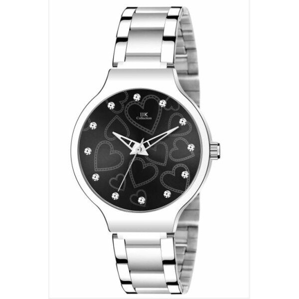 Stainless Steel Analog Watch for Her, Black